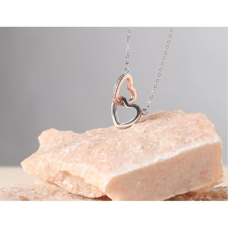 Sterling Silver Heart Necklace Rose Jewelry Pendant With Long Chain Gift for Wife & Girlfriend Girl accessories — image 4