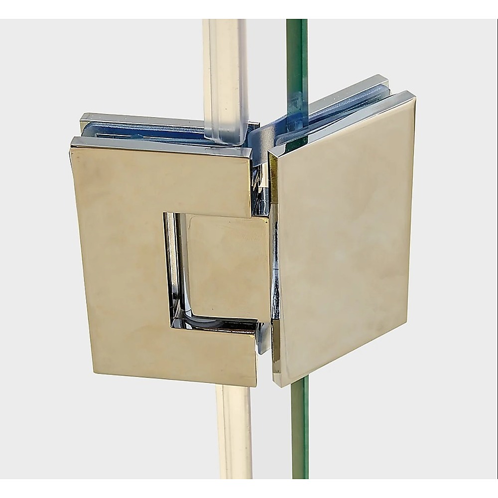 135 Degree Glass to Glass Brass Square Shower Hinge in Gunmetal