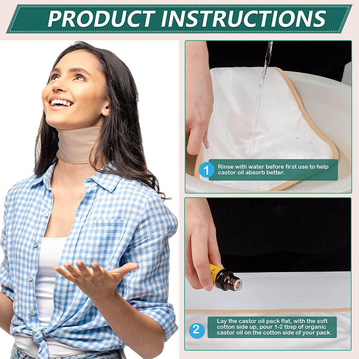 Oil Packs for Liver Detox with Adjustable Elastic Strap, Massage Oils, Constipation Inflammation Reusable Organic — image 2