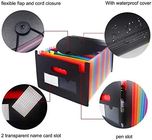File Organizer - 24-pocket expandable folder - A4 size accordion folder - expandable file organizer with cover - rainbow file organizer for file folders and โ image 4