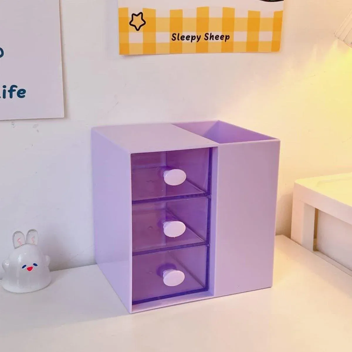 2IN1 Pumping Pen Container Storage Box Cosmetic Drawer Office Organizer Box โ image 6