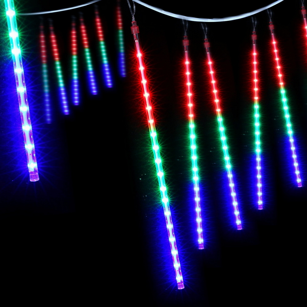 Jingle Jollys 7M Christmas Lights Shower Light 288 LED Icicle Falling Metor — image 3