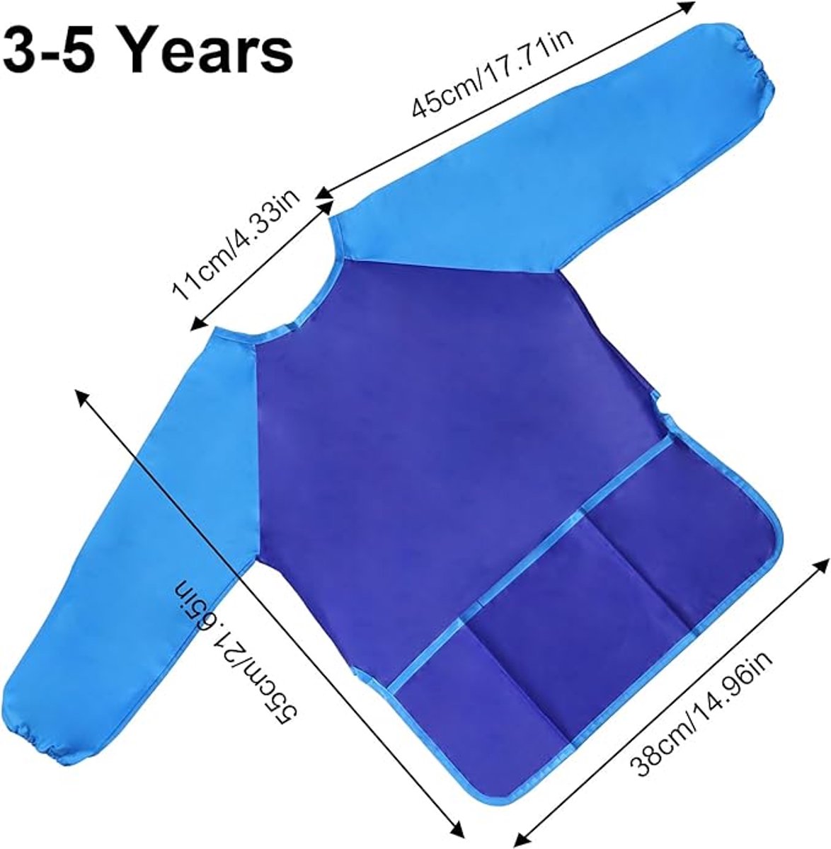 2-pack children's aprons - waterproof aprons for boys/girls - craft aprons for children - with sleeves and pockets (38 * 55 cm) โ image 2