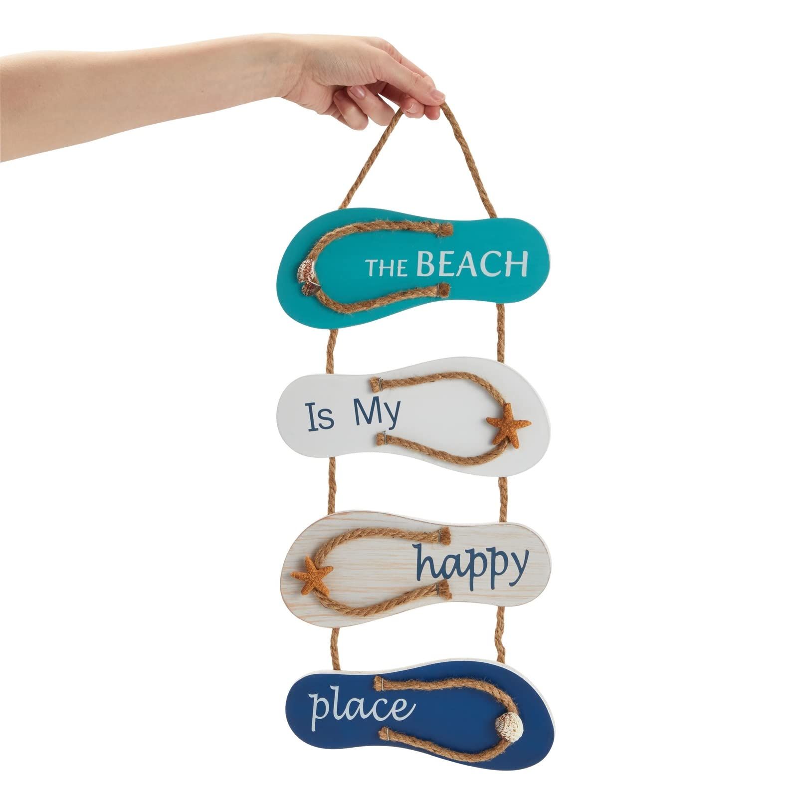 Decor Sign, Flip Flop Beach Decorations for Home, Bathroom, Living Room, Bedroom and Dining Room, The Beach is My Happy Place — image 4