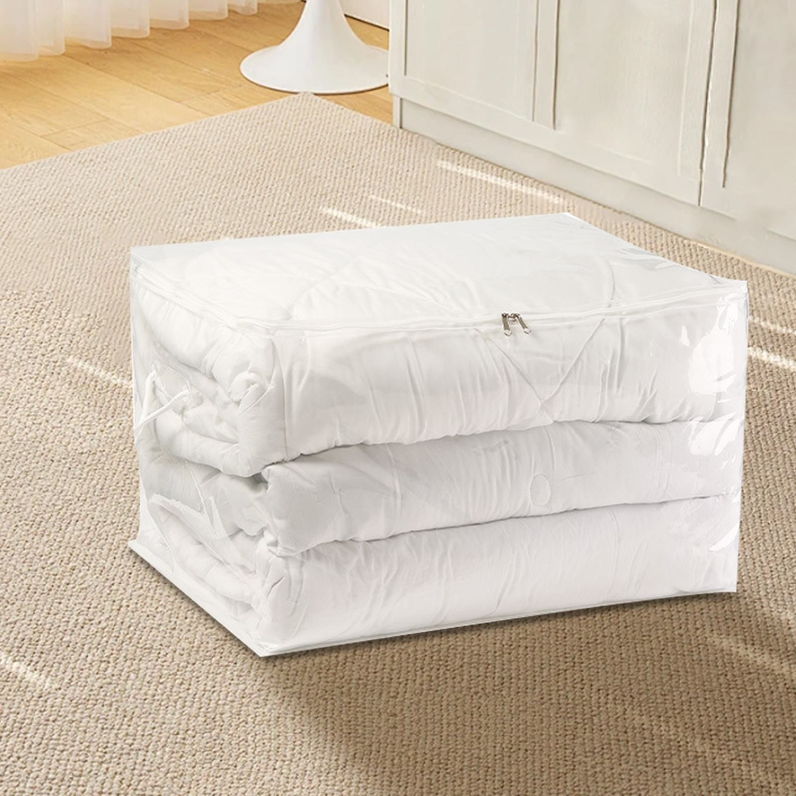 Transparent Zipper Clothing Storage Bag - Heavy-Duty Organizer for Blankets, Linen, Bed Sheets, Clothes & Pillows, Space-Saving, 30 × 23 × 15 cm — image 3