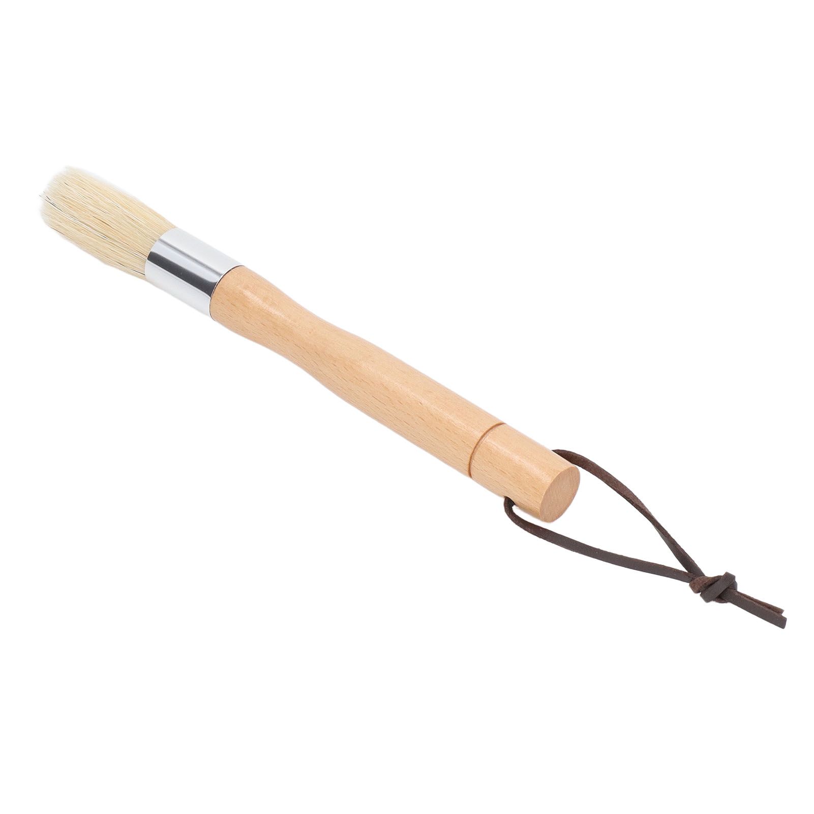 Coffee Grinder Cleaning Brush with Beech Handle Pig Hair Powder Cleaning Brush with Strap for Cafe — image 5