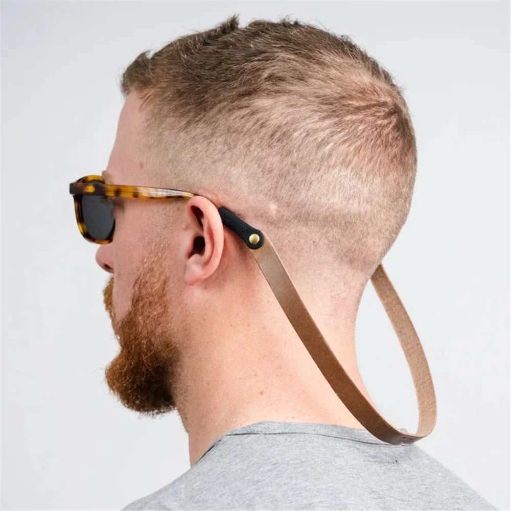 Leather Glasses Strap Handmade Leather Sunglasses Eyeglasses Holders Around Neck Gifts for Women Men(brown, Only glasses strap) — image 3
