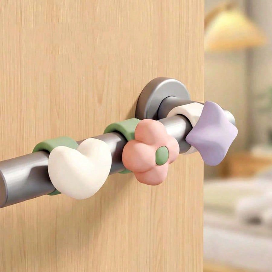 3Pcs Soft Silicone Door Knob Anti Collision Pad, Shock Absorbing Wall Protector Door Stopper For Home Office