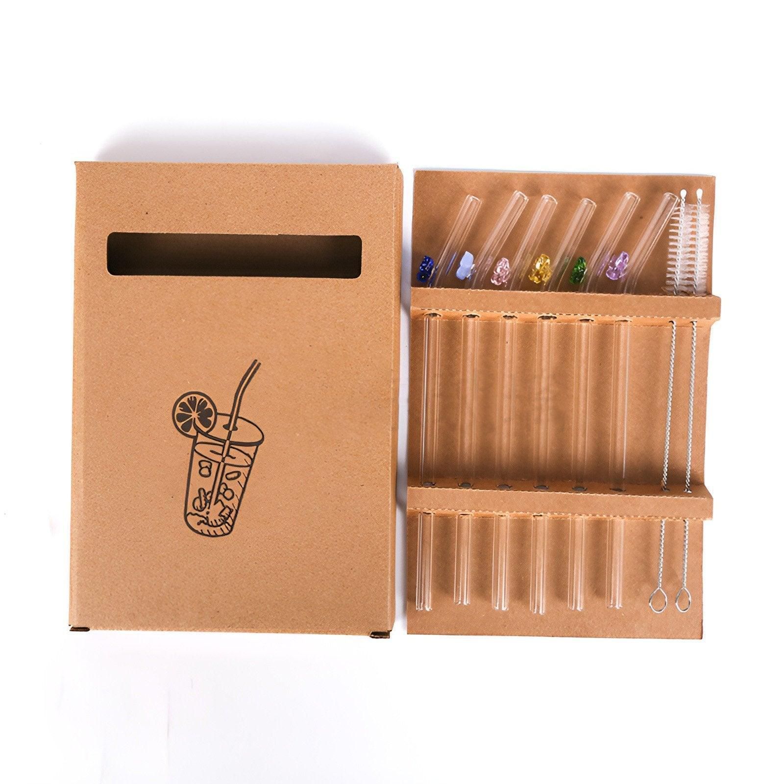 8pcs Colourful Butterfly Glass Straw Reusable Heat Resistant Proof MultiColours โ image 4
