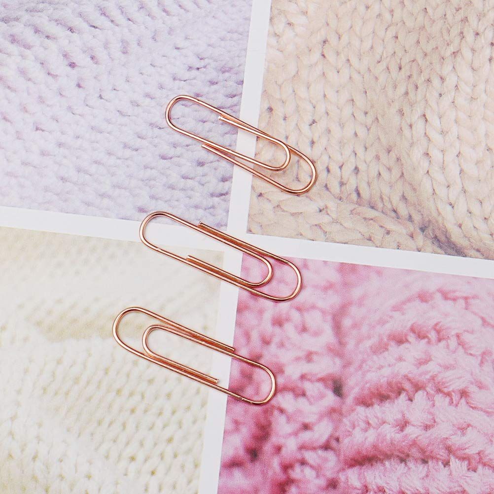240 Pcs Rose Gold Paper Clips, 1.1" (28mm) Smooth Finish Steel Wire Paperclips Medium Size Paper Clips for Organizing School โ image 5