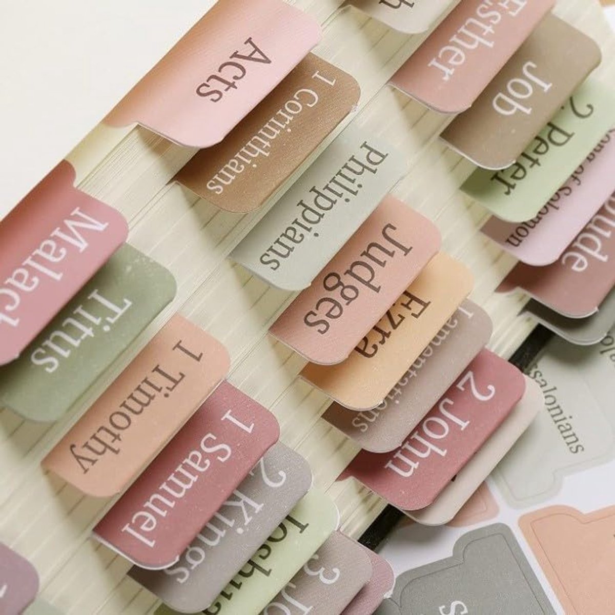 Bible Index Tab Set (5 pieces, 75 stickers) - Removable and replaceable laminated tabs for easy navigation - Decorative Bible accessories for women and men — image 5