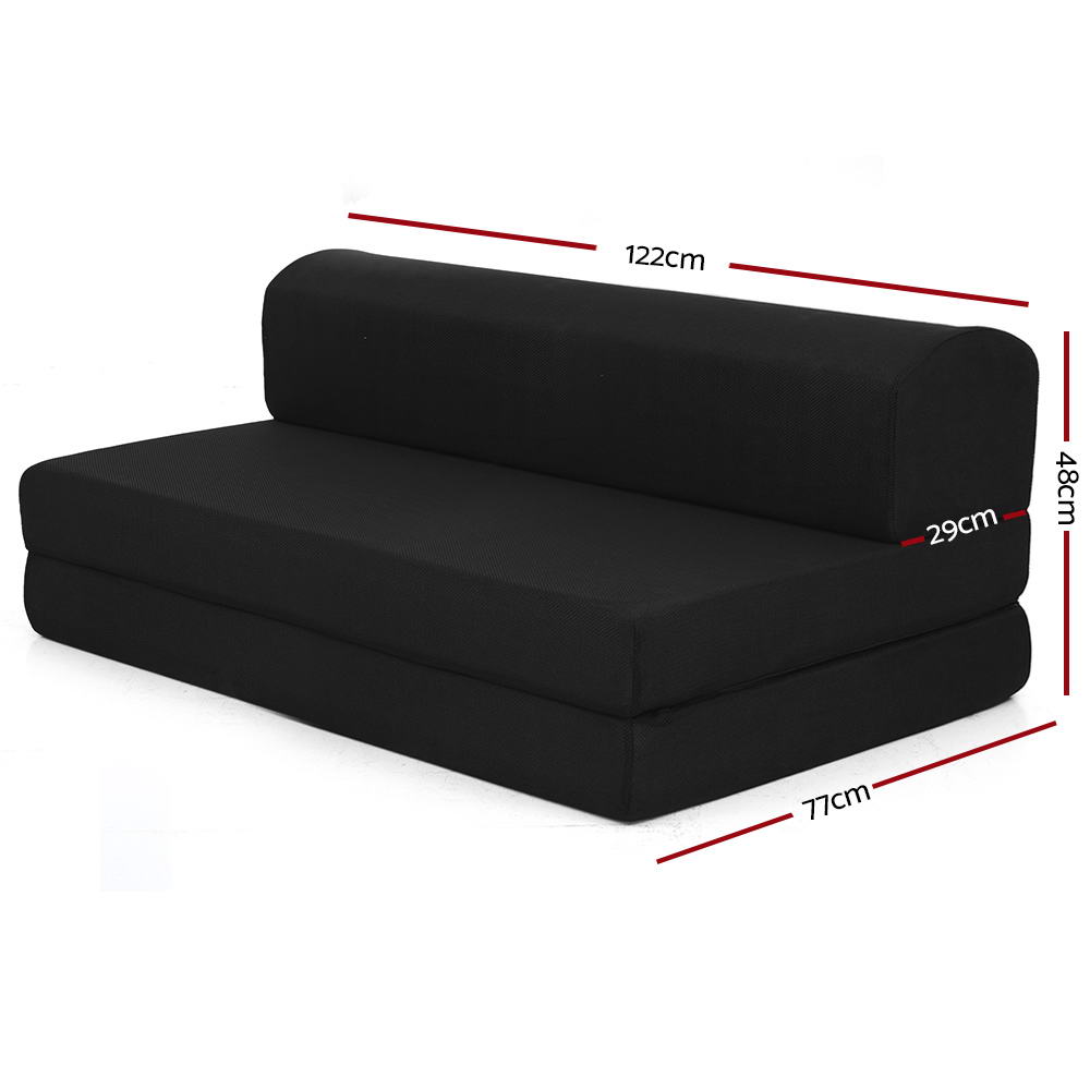 Giselle Bedding Foldable Mattress Folding Foam Bed Mat Double Black โ image 3
