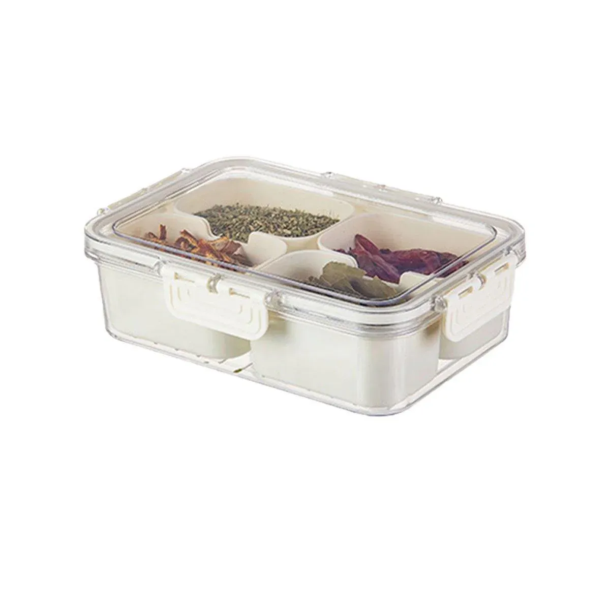 Food Grade Airtight Storage Box Portable Multi-compartment Seasoning Container - Small