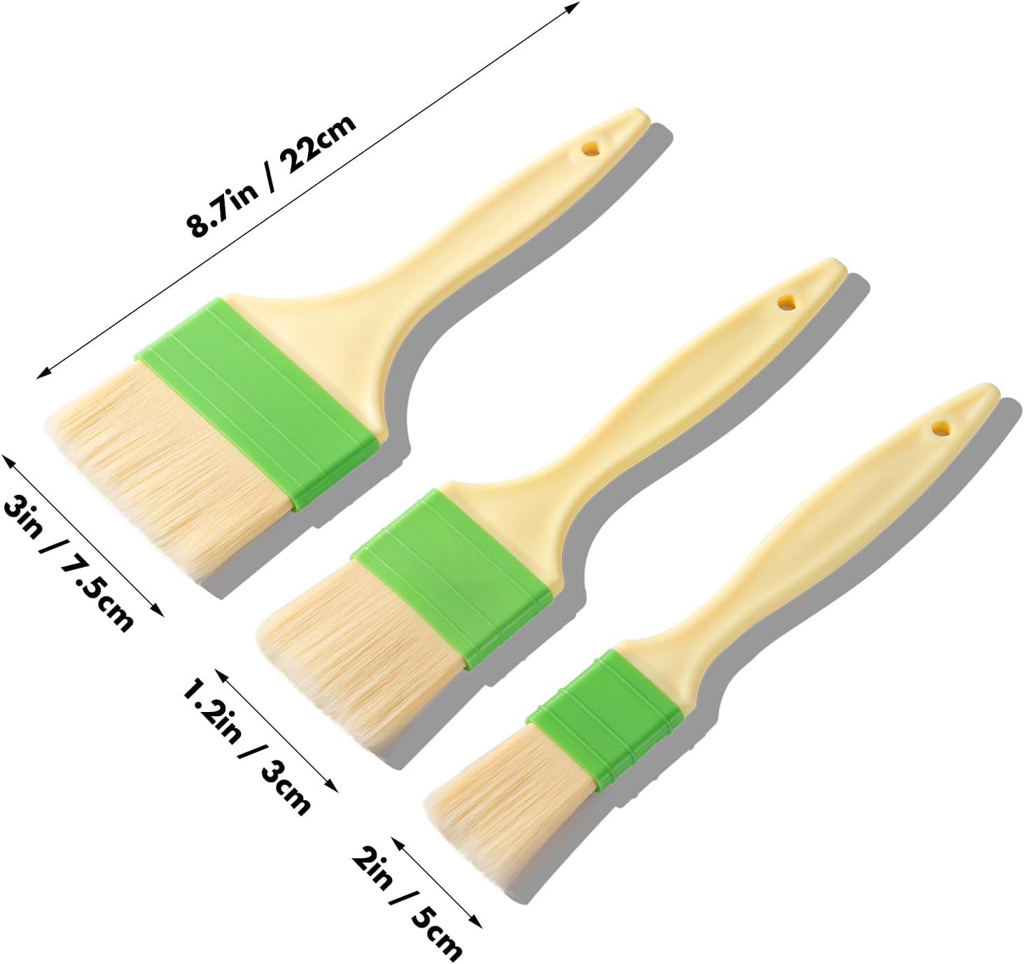 3 Pcs Basting Pastry Brush, Cooking Brush Set, Grill Brush, Food Brush For Baking, Perfect For Marinade, Sauce, Egg Wash, Butter, BBQ Brushes โ image 2