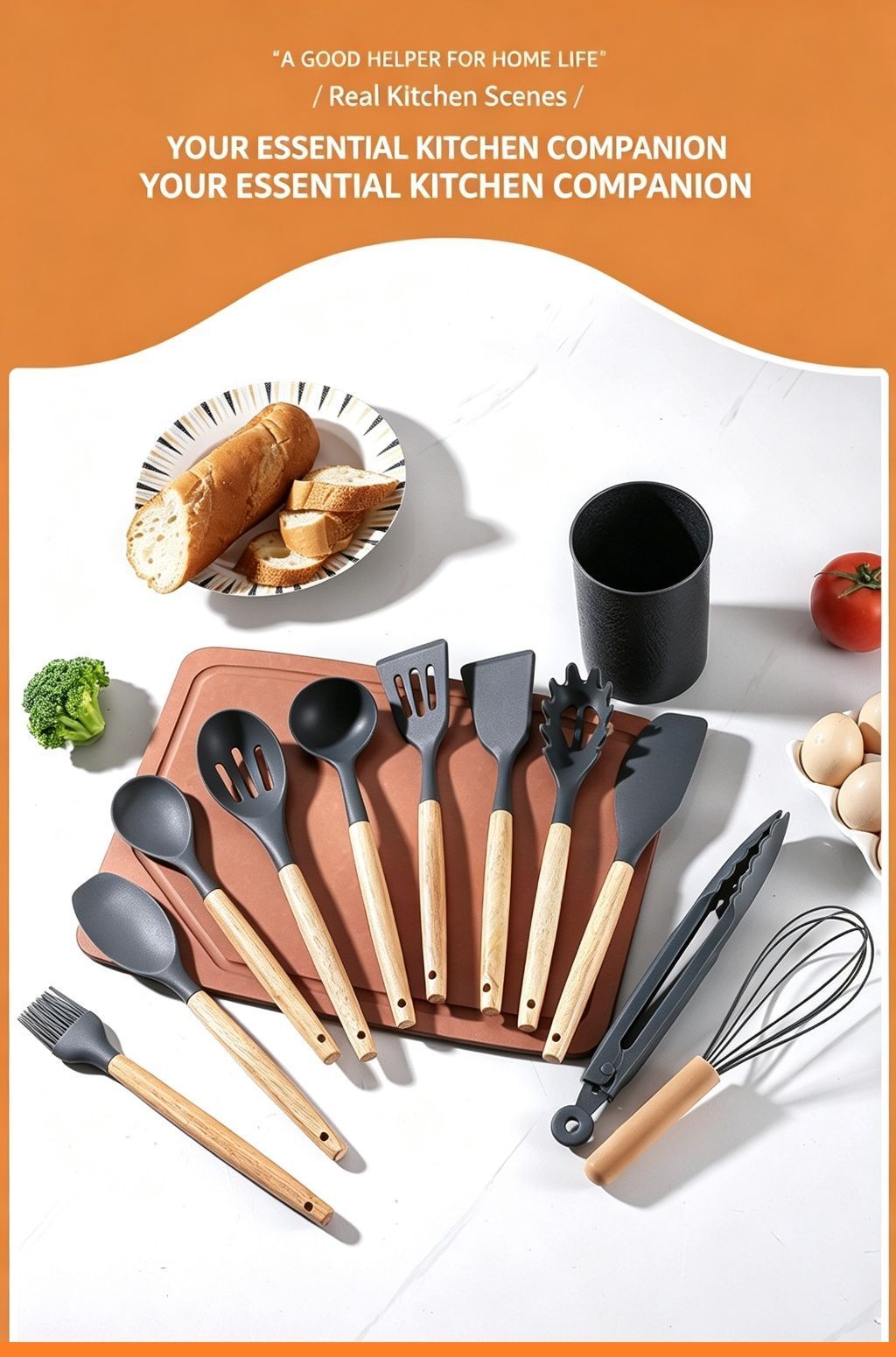 Silicone Kitchen Utensils 12‑Piece Set Light Green,Multi‑Purpose Silicone Spatula Spoon Collection,Gentle for Non‑Stick Surface,Household Kitchen — image 2