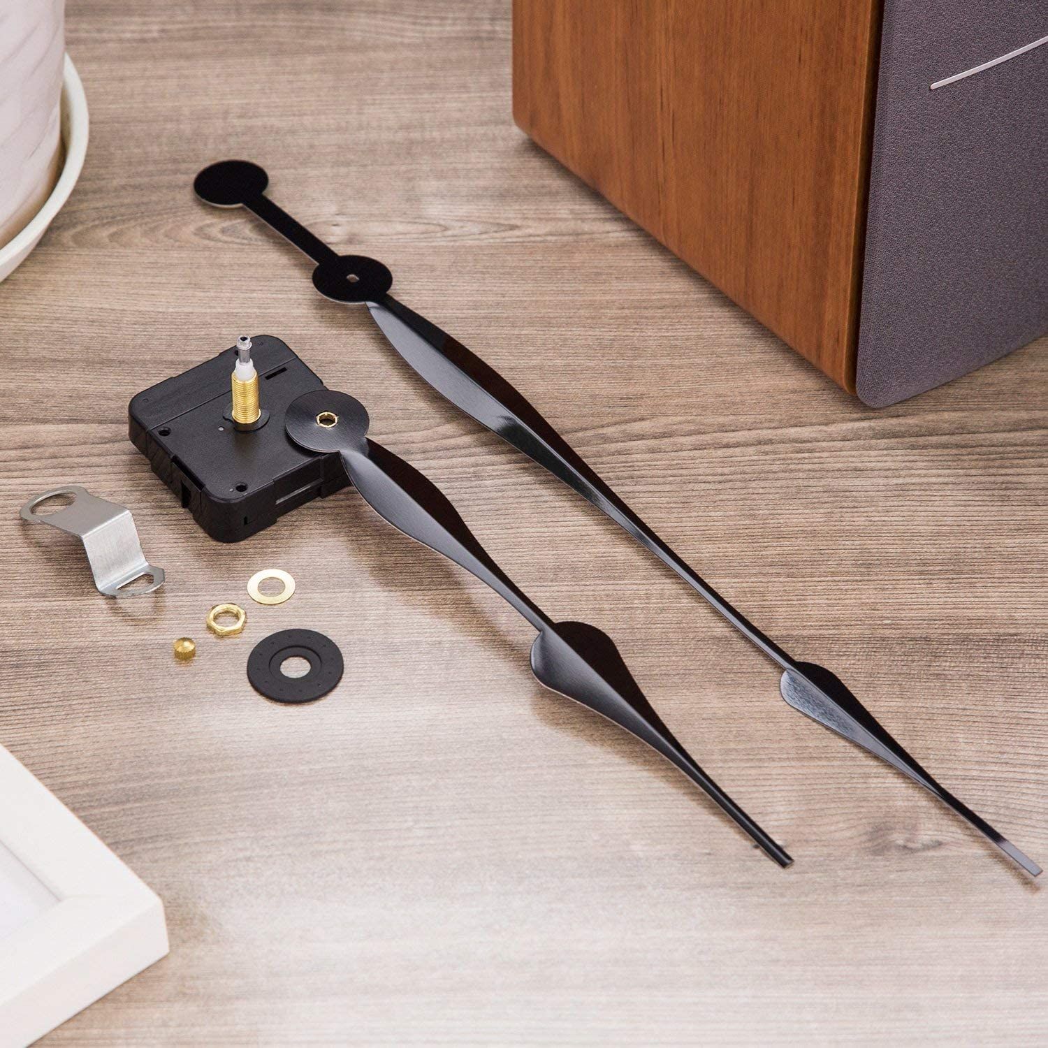 High Torque Quartz Clock Movement Clock Replacement Mechanism with Long Spade Hands for DIY Clock (Black) — image 4