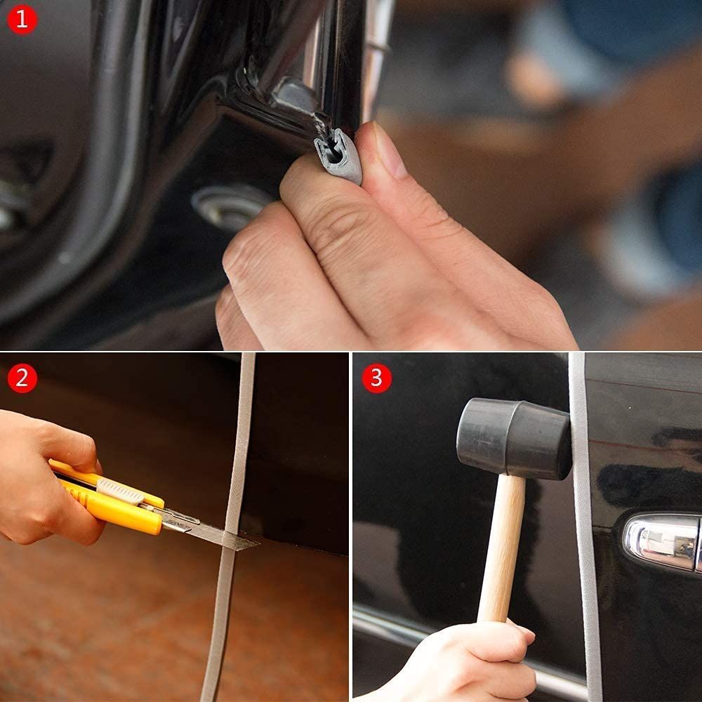16.4ft No Glue Car Door Edge Guards Black | Reduces parking lot door dings, U-shaped rubber, fits sedans trucks SUVs, fade-resistant, protect against paint — image 6