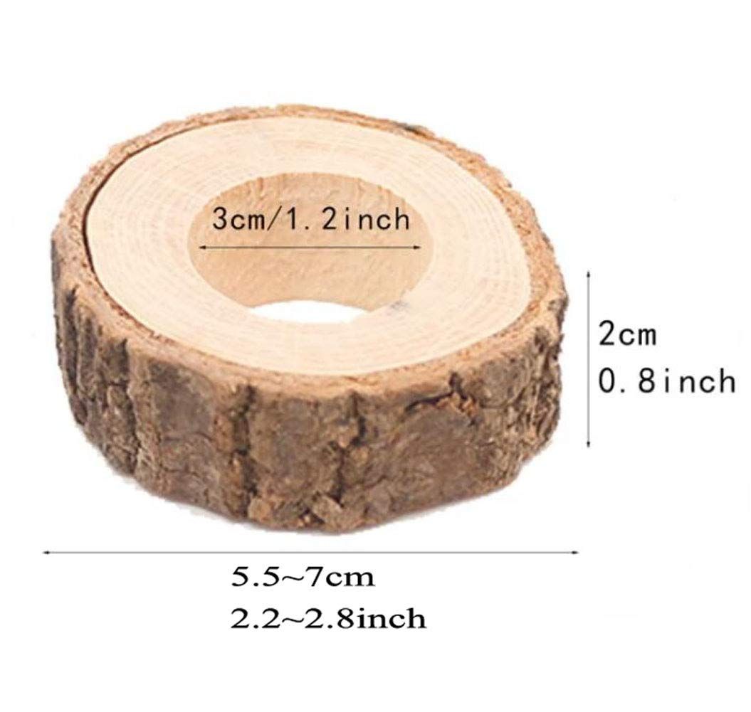 Wooden Napkin Rings Buckle - 10 Pcs Rustic Buckle Holder Decoration Adornment for DIY Wedding Birthday Party Banquet Dinner — image 2