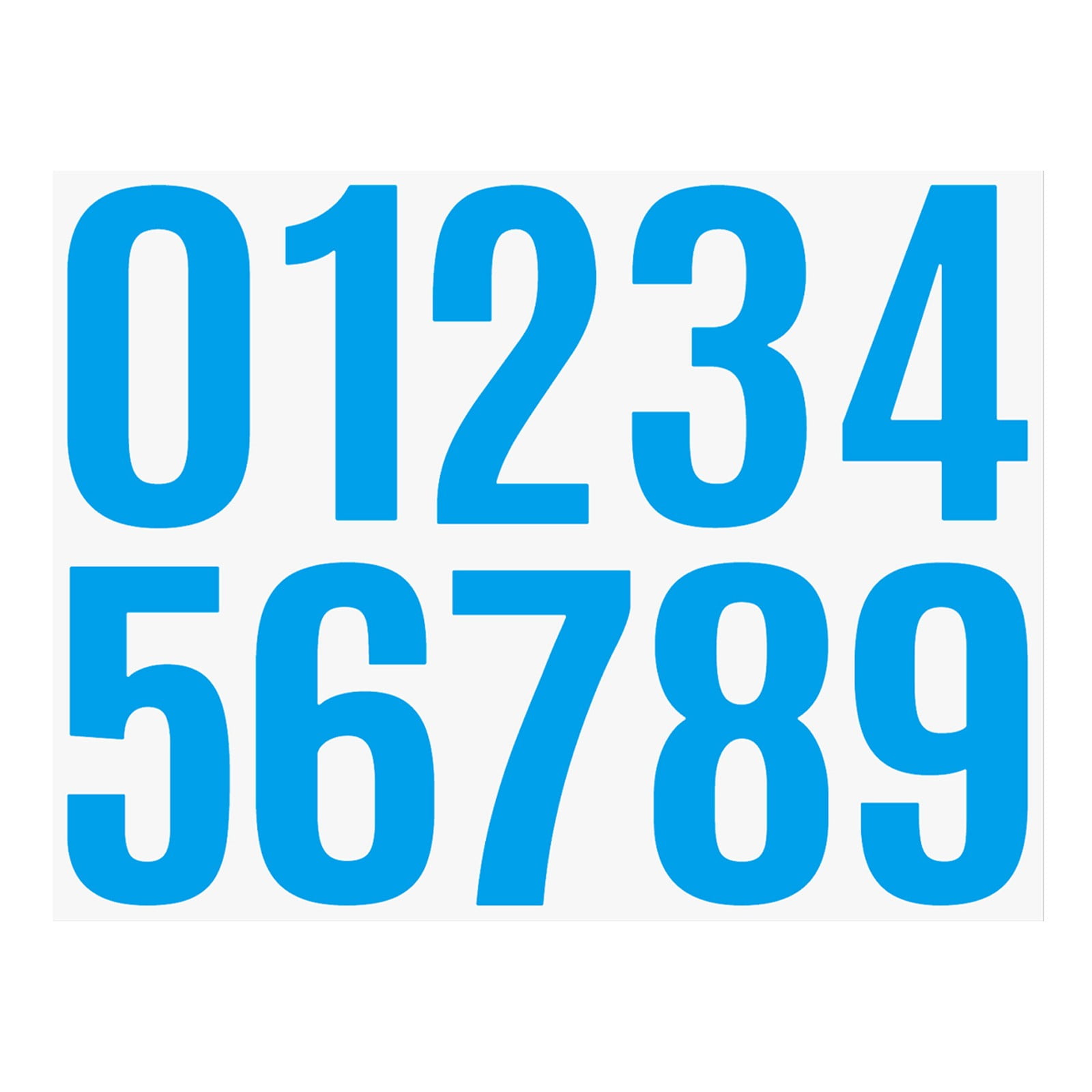 Vinyl Number Stickers, Self Adhesive Weatherproof Digit Decals for Mailbox Car and Home, Blue, 4 inches