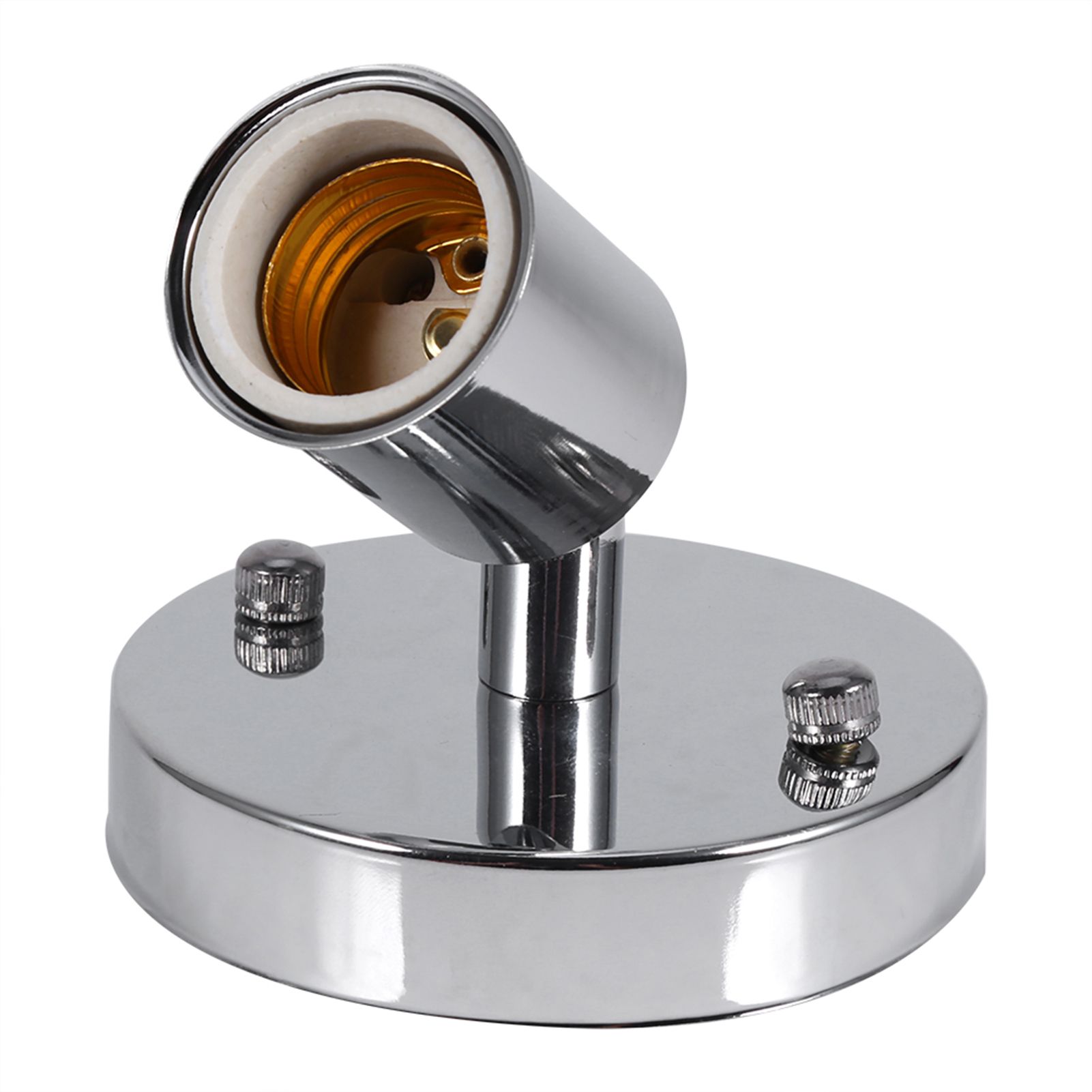 E27 Modern Retro Ceiling Light Wall Mounted Lamp Bulb Holder Socket 180° Rotating Silver — image 2