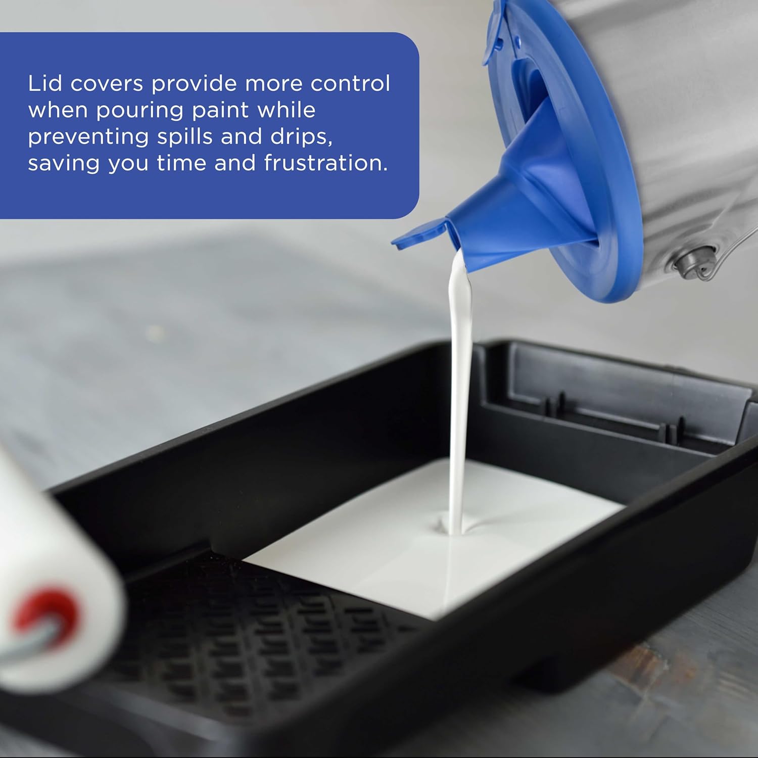 Master Elite Paint Can Lid Cover and Pouring Spout for 1-Gallon Containers, 2 Pack - Secure Seal with Built-in Spout to Pour Easy, Prevents Messes, Spills โ image 5