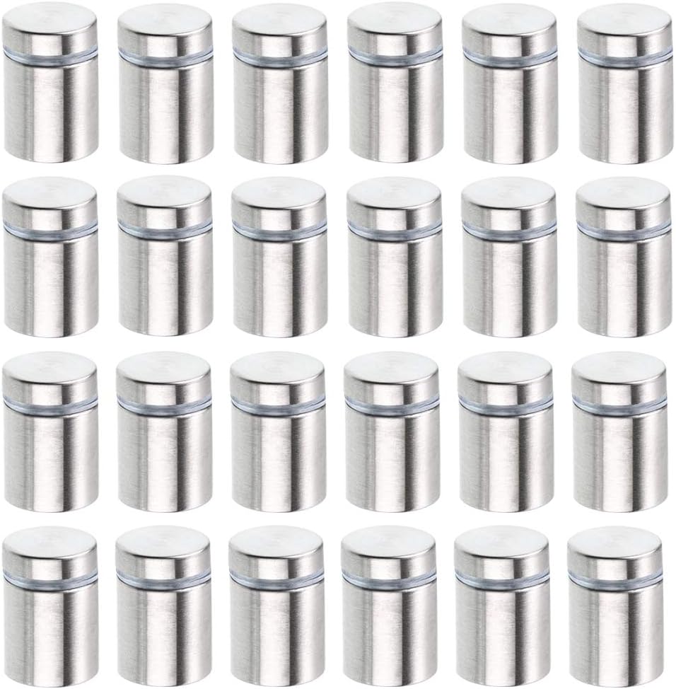 24 Pack Sign Standoff Screws 3/4 × 1 Inch, Advertising Glass Standoff Nail Hardware, Stainless Steel Standoffs for Glass Panel Plexiglass Picture