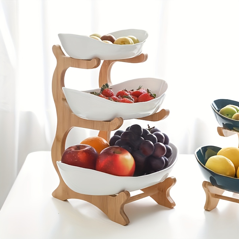 **Nordic-Style Two-Tier Extendable Fruit Tray | Creative Living Room Snack Stand, Adjustable Height, Anti-Slip Expandable Display Tray**(Green) โ image 4