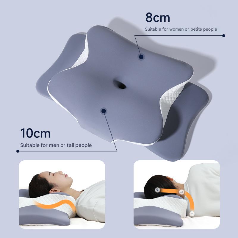 Light Green Ergonomic Butterfly Memory Foam Pillow - Cervical Neck Support for Side, Back & Stomach Sleepers, Orthopedic Contour Design โ image 2