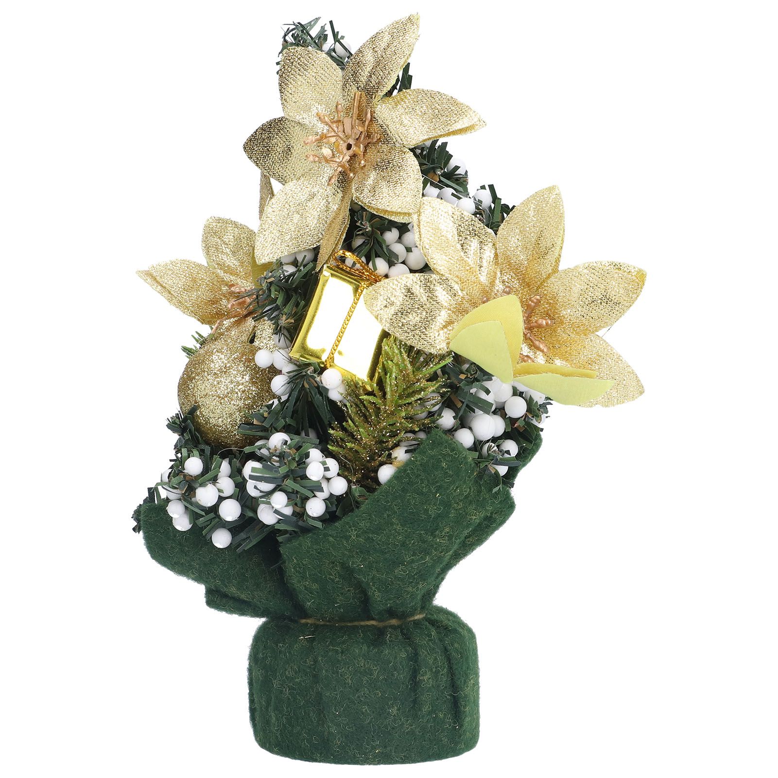 Artificial Christmas Tree Mini Exquisite Cute Bright Colors Desktop Innovative Christmas Tree OrnamentsGold โ image 6