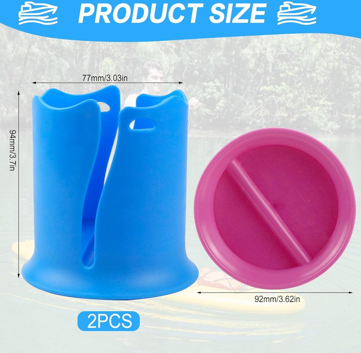 Paddle Board/SUP Cup Holder Water Bottle Holder Pink - Boat, Kayak, Surfboard, Camper, Desk, Swimming Pool, SUP — image 5