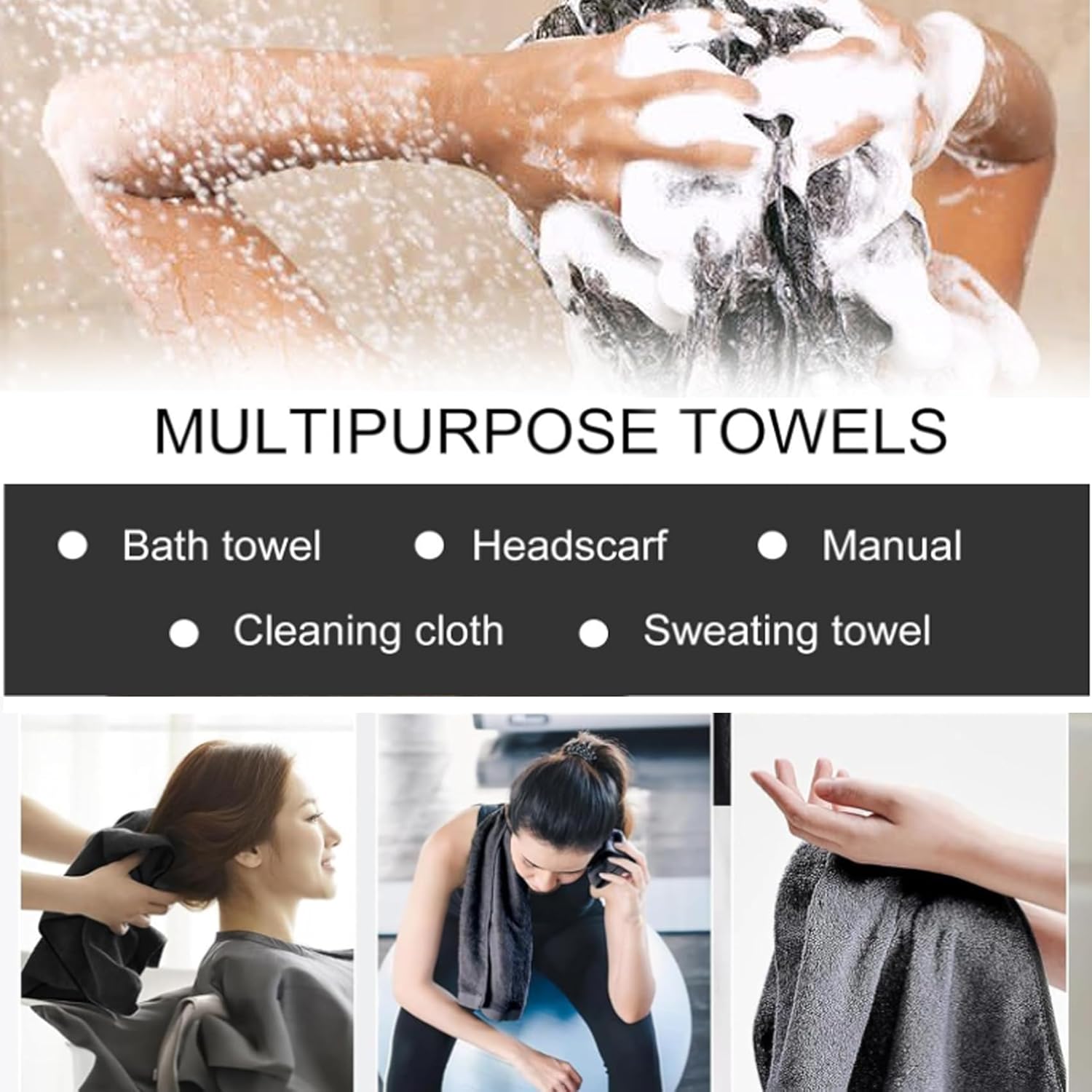 Shiny Wipes Cleaning Cloths for Shower, Bath XXL Drying Towel, Streak Free & Ultra Absorbent Microfiber Towels, Escape The Bathroom Cars Limescale Struggle — image 2