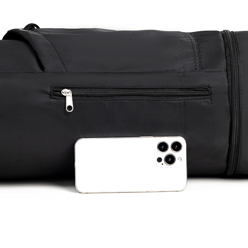Black Durable Yoga Mat Carry Bag – Multi-Functional Fitness Backpack with Wet Pocket(Mugs are filming props, not included) — image 4