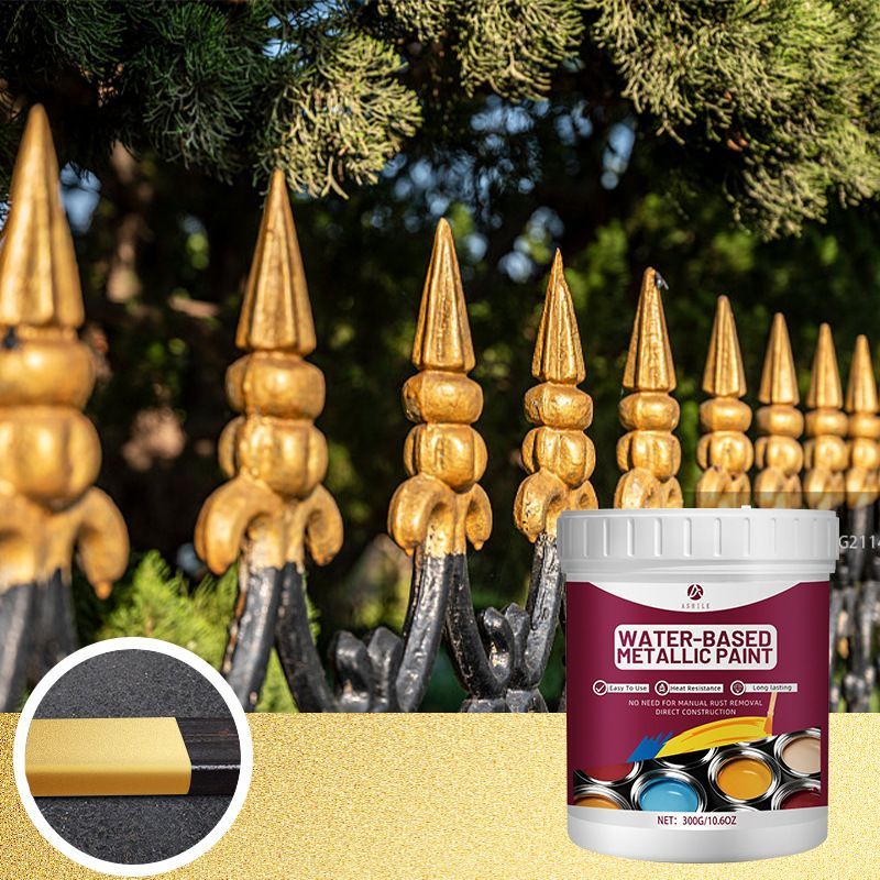 Rust Removal Converter Metallic Paint, Anti-Rust Metal Paint, 2-In-1 Rust Converter & Metal Primer โ Perfect for Trailers, Fences, Gates, Railings