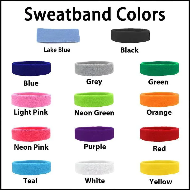 Wristbands Headband Sweatbands Sweat Band For Sport Tennis Badminton Yoga Cotton - Blue โ image 4