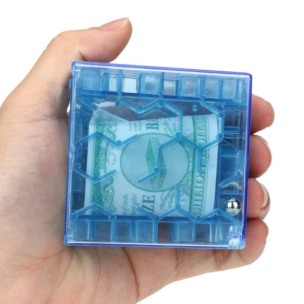 Money Maze Puzzle Box, Money Maze Box for Cash Funny Maze Money Box Blue Translucent Money Box for Cash Gift Money โ image 4
