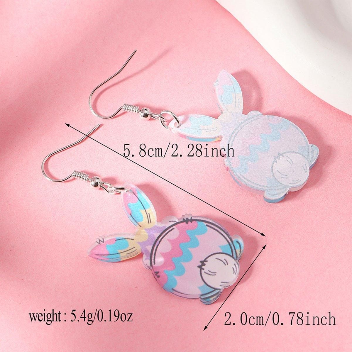 Easter Acrylic Bunny Earrings Cute Cartoon Rabbit Jewelry Spring Holiday Gifts - 1 โ image 4