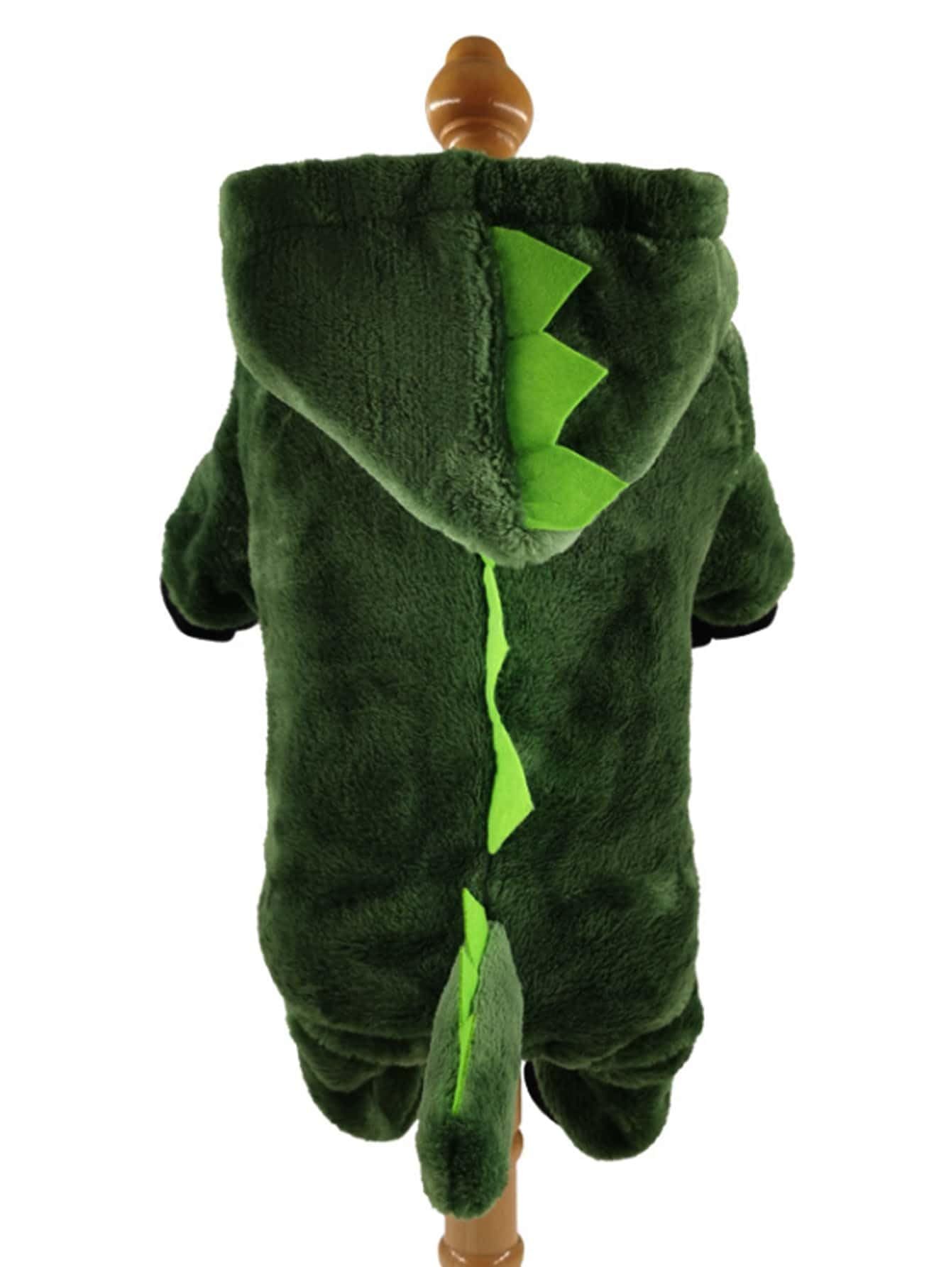 Dinosaur Design Plush Dog Pajama, Dog Coat, Puppy Hoodie, Dog Cat Party Costume, Animals Cosplay, Dog Clothes, Green M