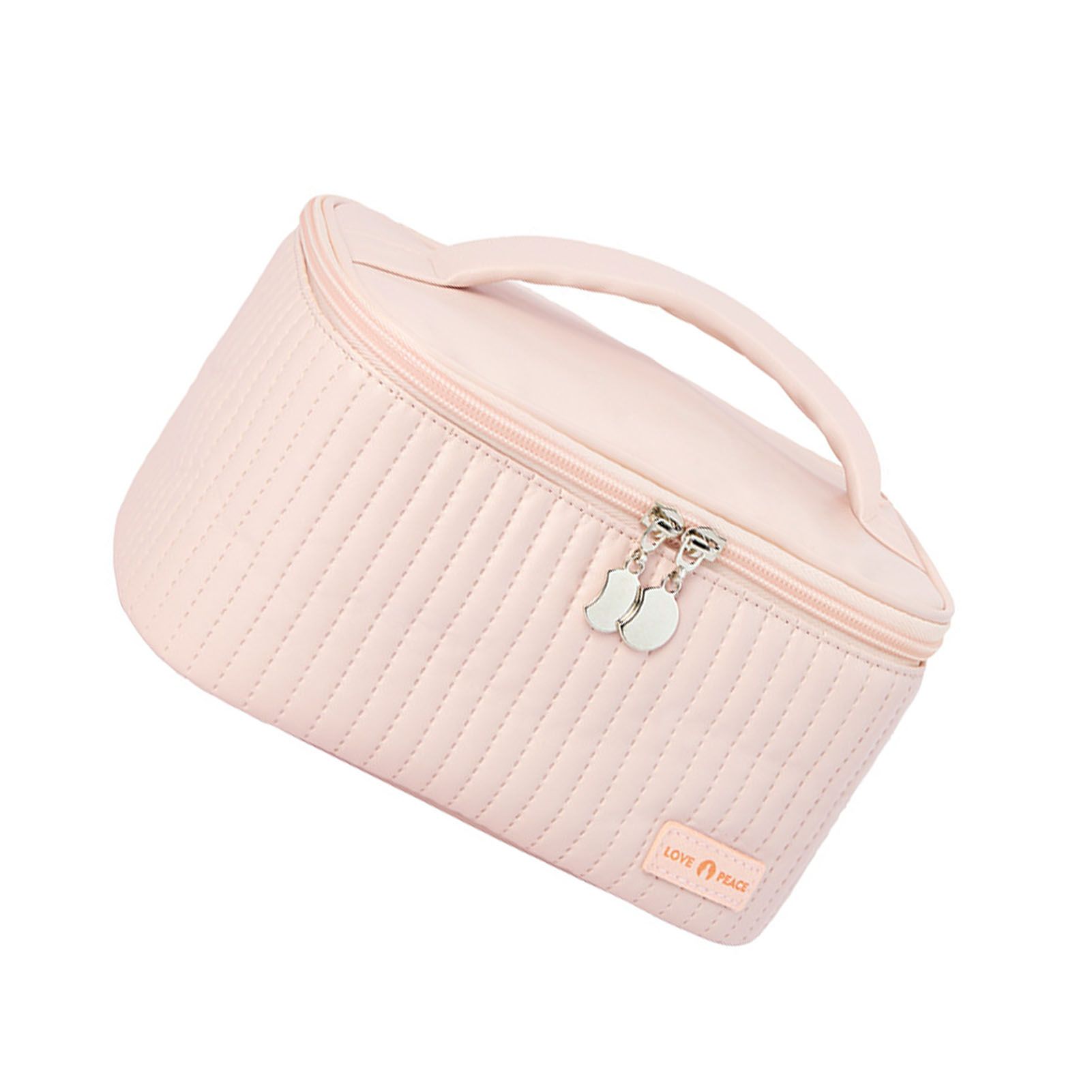 PU Open Lid Cake Shape Make Up Bag Cosmetic Storage Bag Soft Color Portable Makeup Bag Pink โ image 4