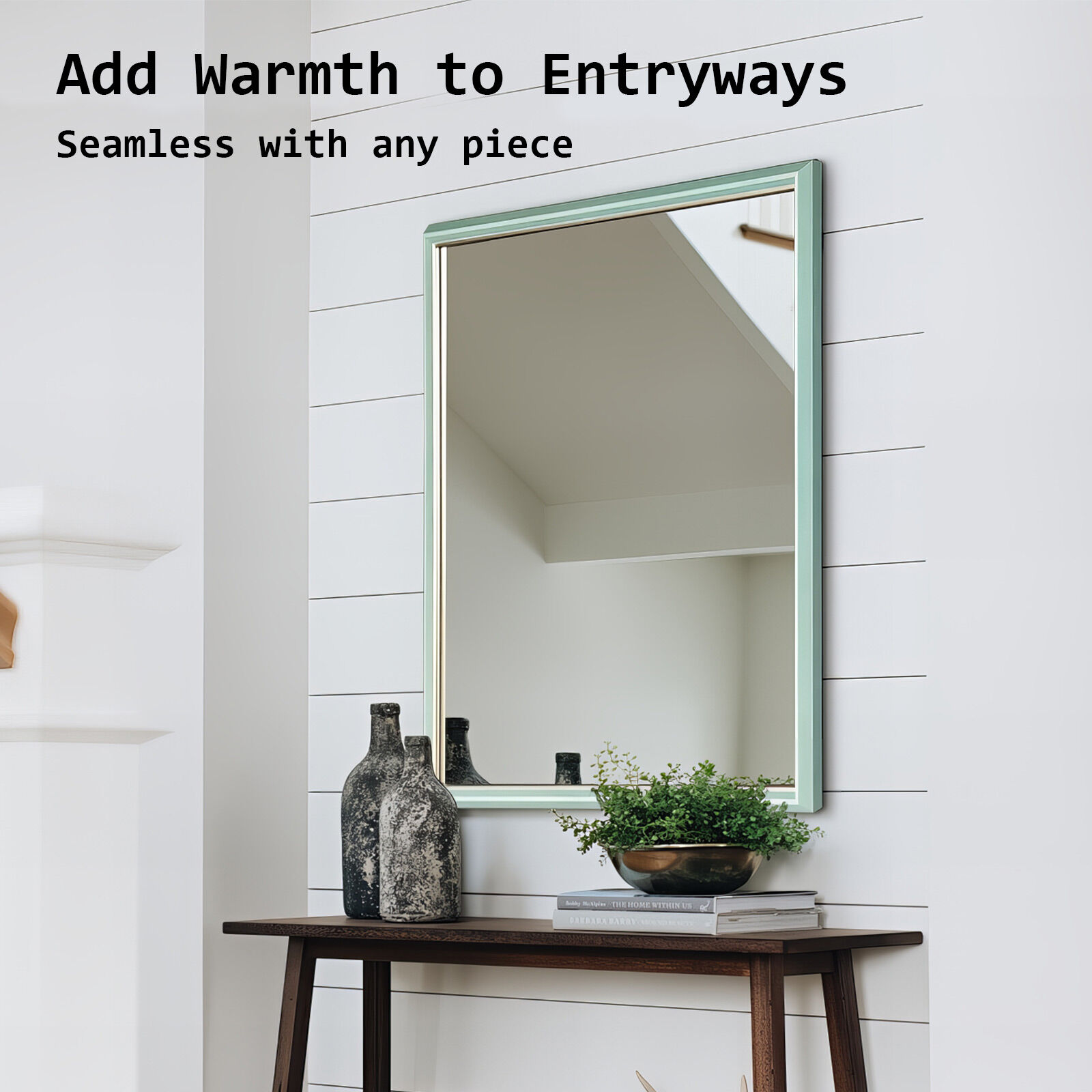 Wall Mirror Rectangular Frame Bathroom 70 × 90cm Turquoise — image 5