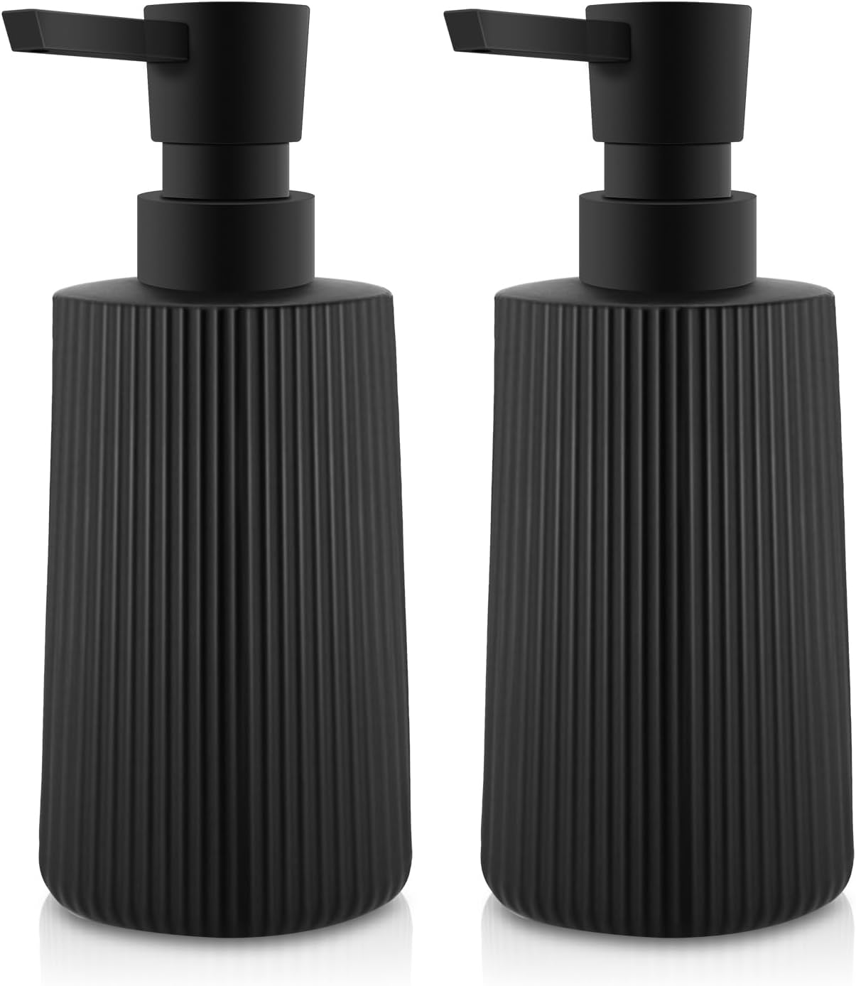 Soap Dispenser - Black Soap Dispenser for Detergent - Kitchen Soap Dispenser - With Press Dispenser - Suitable for Countertops - Bathroom and Kitchen (2 pieces