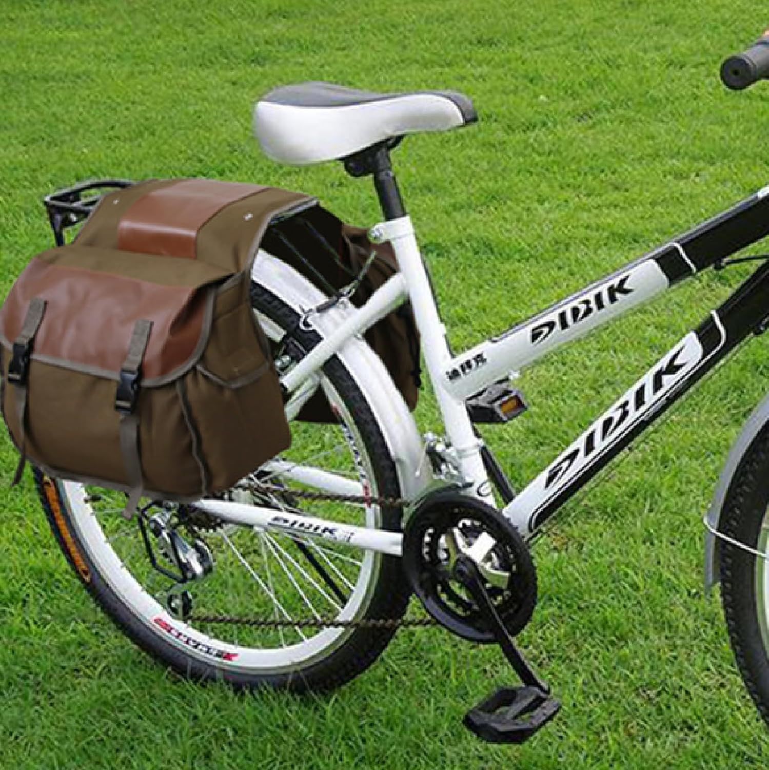 Bike Rack Bag Black Green Khaki Bicycle Panniers Bike Saddle Rear Rack Bag for Grocery Shopping Commuter Cycling Trip — image 2