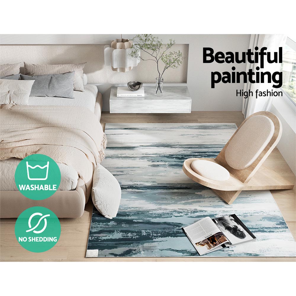 Artiss Rug 160x230cm Area Rug Washable Mat Large Carpet Soft Short Pile Poca โ image 3