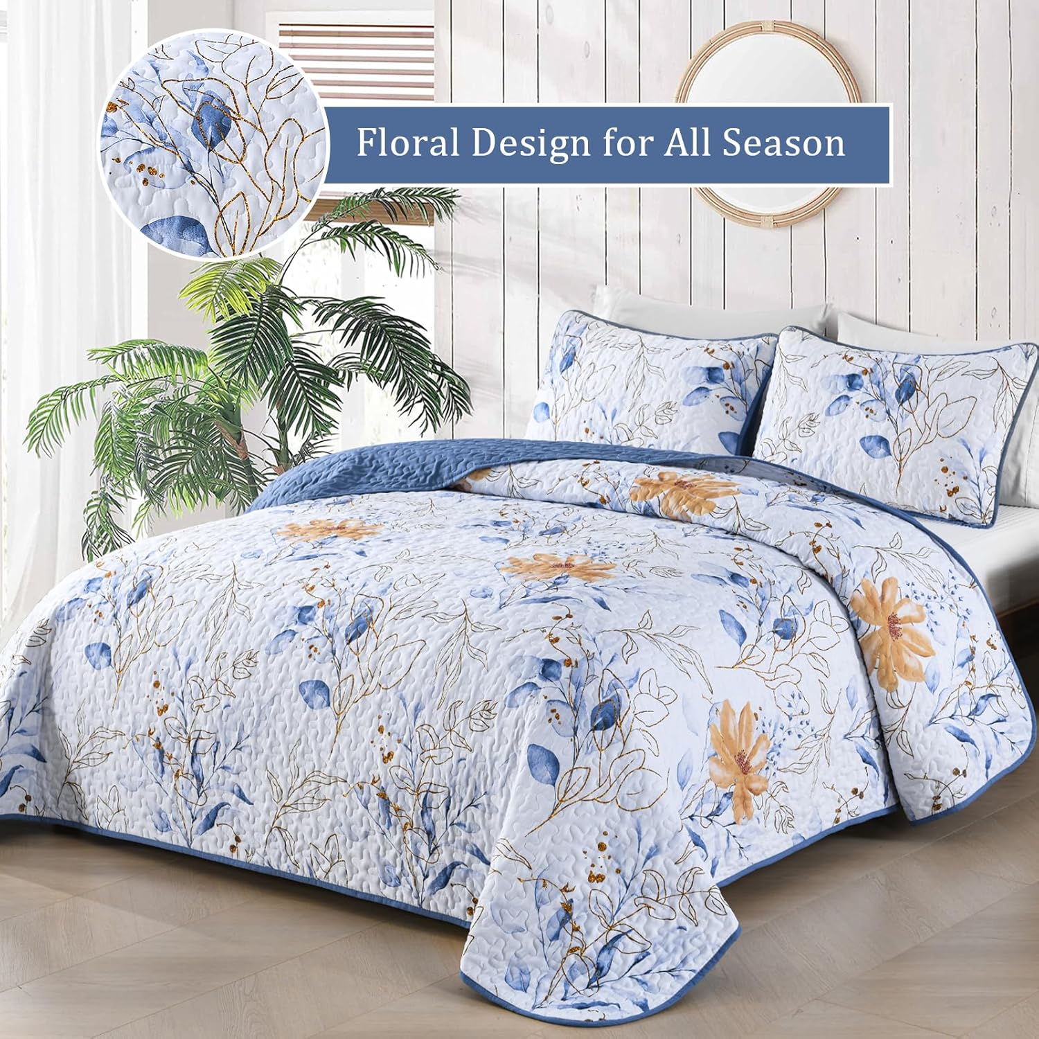Quietude Quilted coverlet and pillowcovers set: Perfect for Relaxation - Queen size — image 3