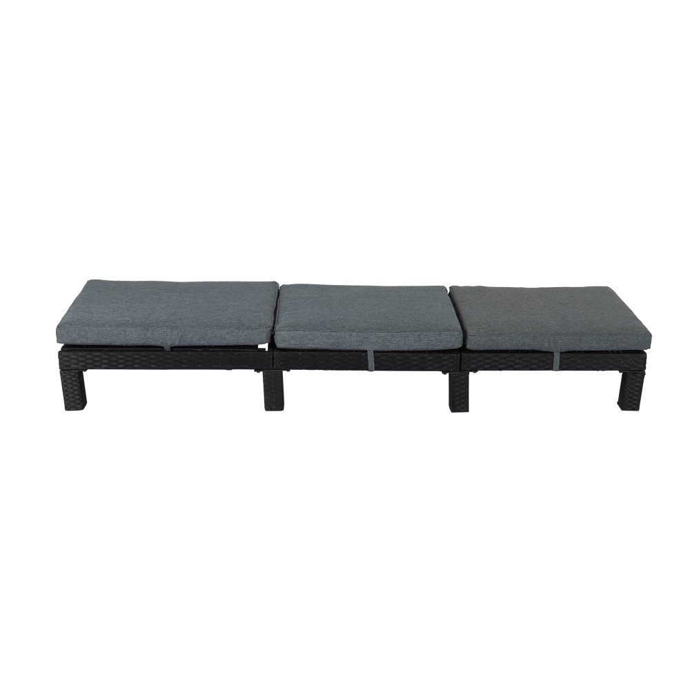 Black Rattan Sunbed with Adjustable Recline — image 6