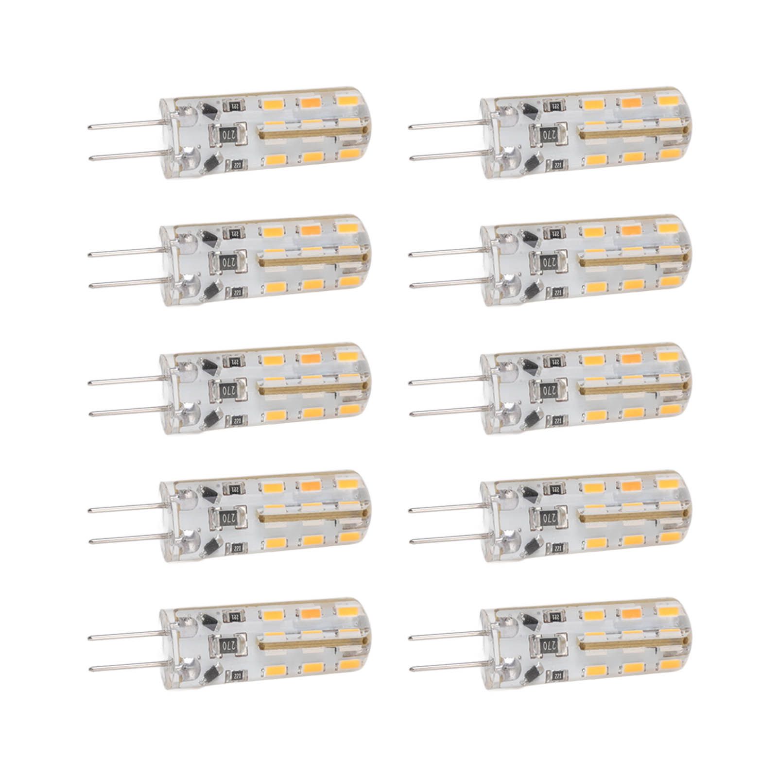 10pcs G4 LED Bulb 1.5W DC12V Warm White 3000K 110LM Bi Pin Light Bulbs LED for Cabinet Lighting Courtyard — image 3