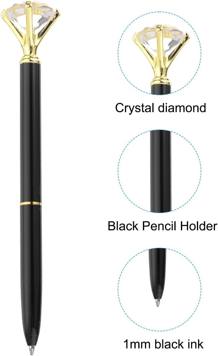 Ballpoint pen - 20 pieces - Metal casing - Black ink - Suitable for weddings, office occasions, etc. - Black — image 4