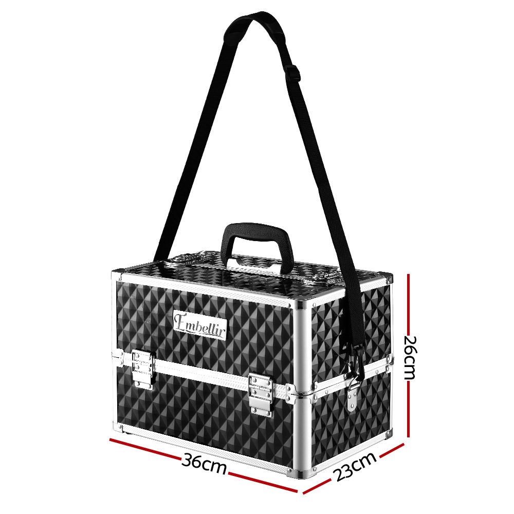 Embellir Portable Cosmetic Beauty Makeup Case - Diamond Black — image 2