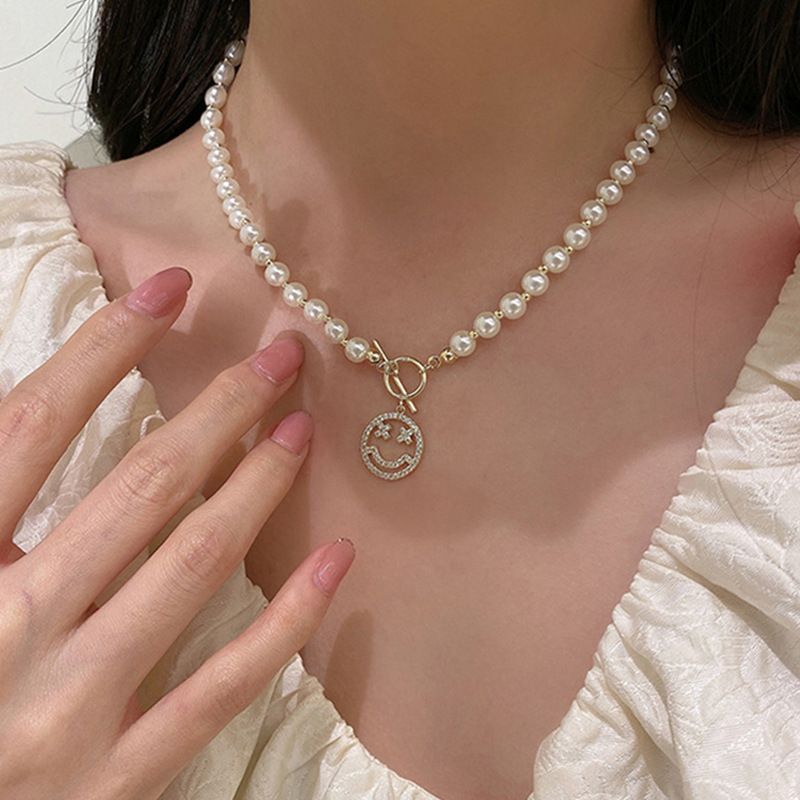 Temperamental Pearl Necklace for Women Clavicle Chain Heart-shaped Pendant Necklace Super Fairy Chokers Necklace โ image 3