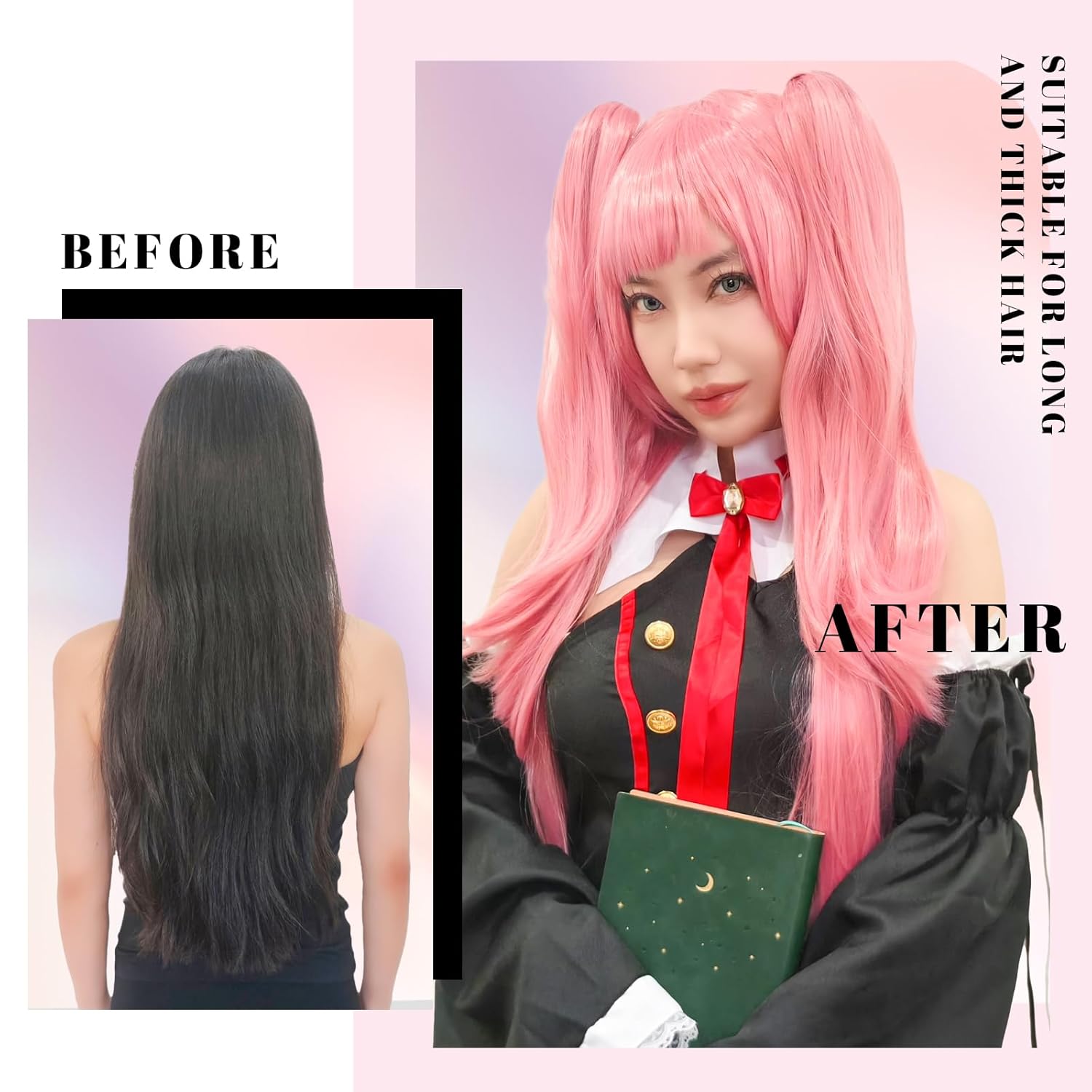 Hair Net for Wig, Wig Caps Women Long Hair, Halloween Cosplay, Black 2 PCS — image 6