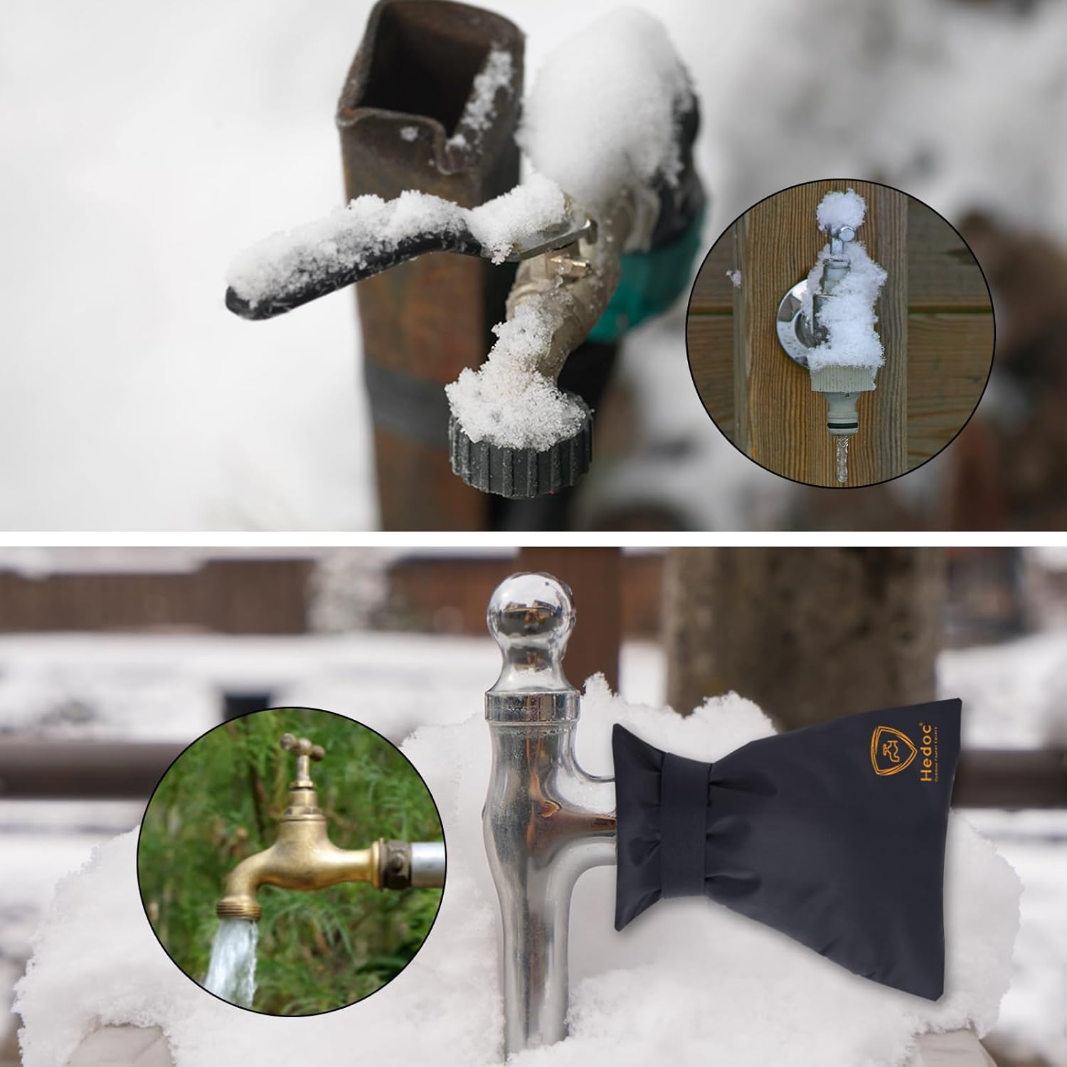 Pro Outdoor Faucet Covers for Winter Freeze Protection, 2 Pack 6'' W x 8.2'' H Winter Faucet Insulation Cover Socks, Hose Bib Covers for Winter (Faucet Cover 2 โ image 5